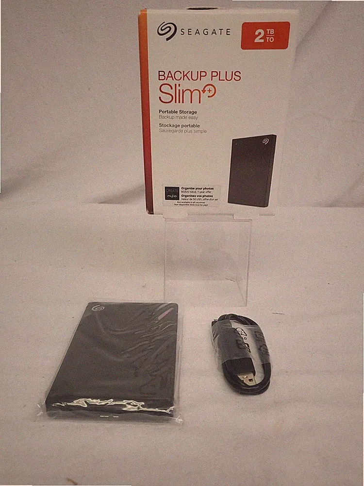 Seagate Backup Plus Black Slim USB 3.0 2TB External Hard Drive HDD 📦