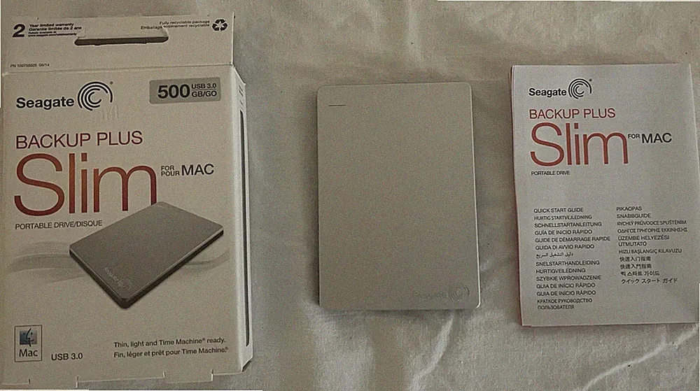 Seagate Backup Plus Slim Portable External Hard Drive USB 3.0 500GB