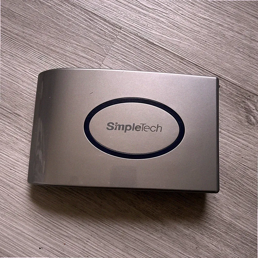 SimpleTech Portable External Hard Drive Silver 1 TB Backup Storage USB Port