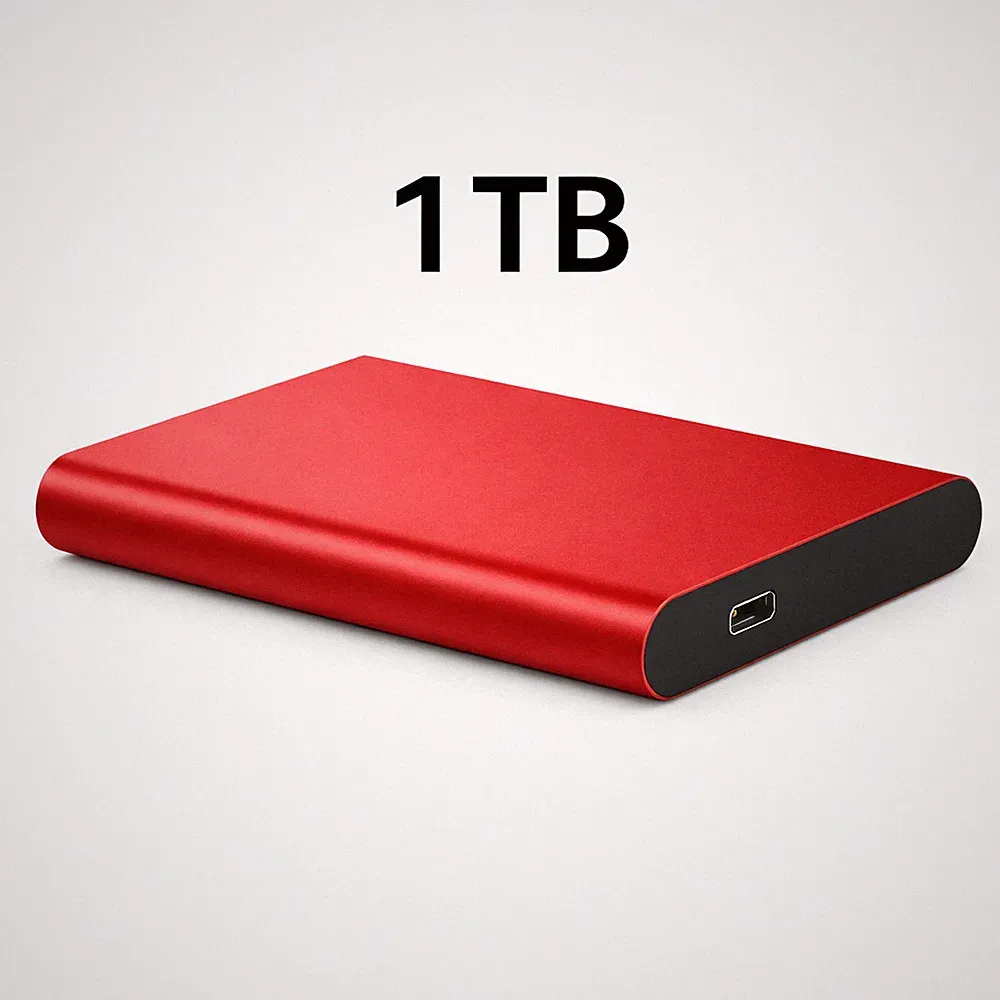 USB-C 3.1 Portable External Hard Drive Backup 1TB 2TB 4TB - Universal (Red)