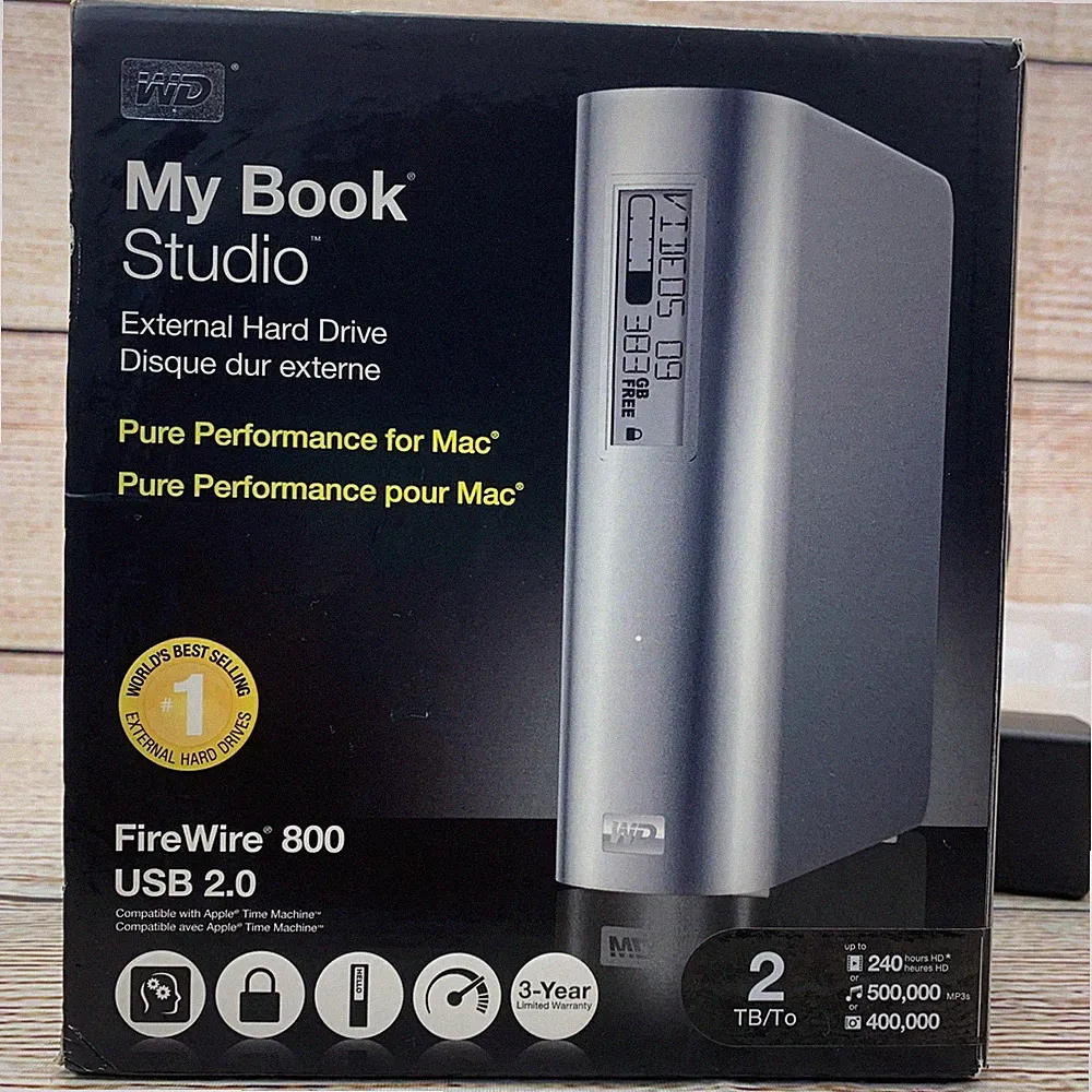 WD My Book Studio 2 TB External Hard Drive FireWire 800 USB 2.0 for Mac